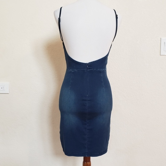 Fashion nova dark wash fitted denim Dress. - Picture 2 of 3